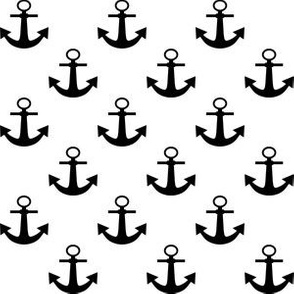 One Inch Black Anchors on White