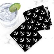 One Inch White Anchors on Black