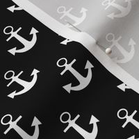 One Inch White Anchors on Black