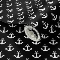 One Inch White Anchors on Black