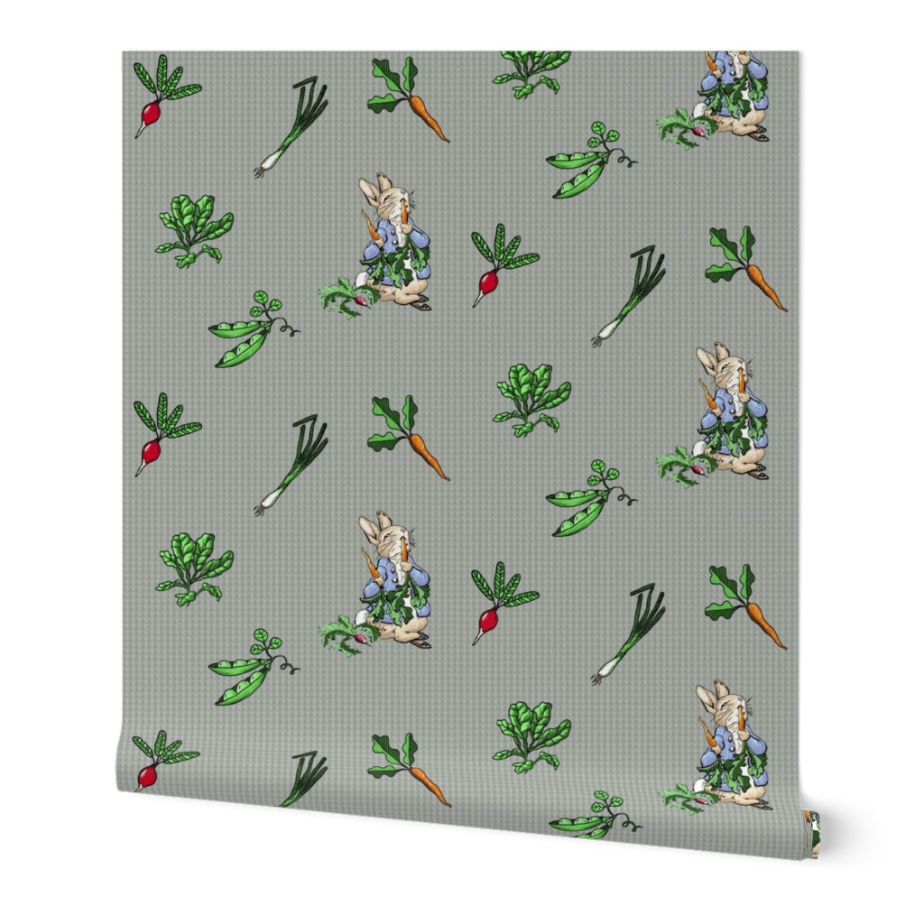 Peter Rabbit Toss - Modern Gray Gingham - Medium Scale