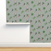 Peter Rabbit Toss - Modern Gray Gingham - Medium Scale