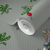 Peter Rabbit Toss - Modern Gray Gingham - Medium Scale