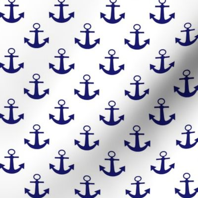 One Inch Midnight Blue Anchors on White