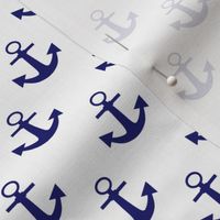 One Inch Midnight Blue Anchors on White