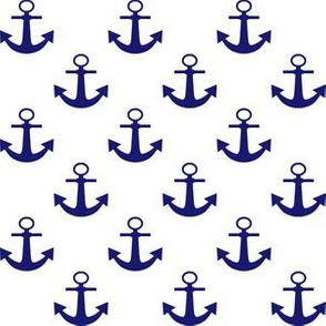 One Inch Midnight Blue Anchors on White