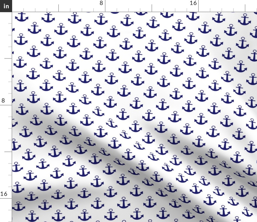 One Inch Midnight Blue Anchors on White