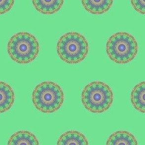Kaleidoscope Dot on Green