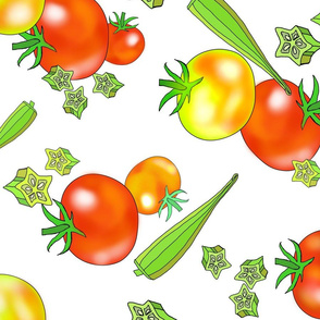 Edible Jewels tomatoes and okra