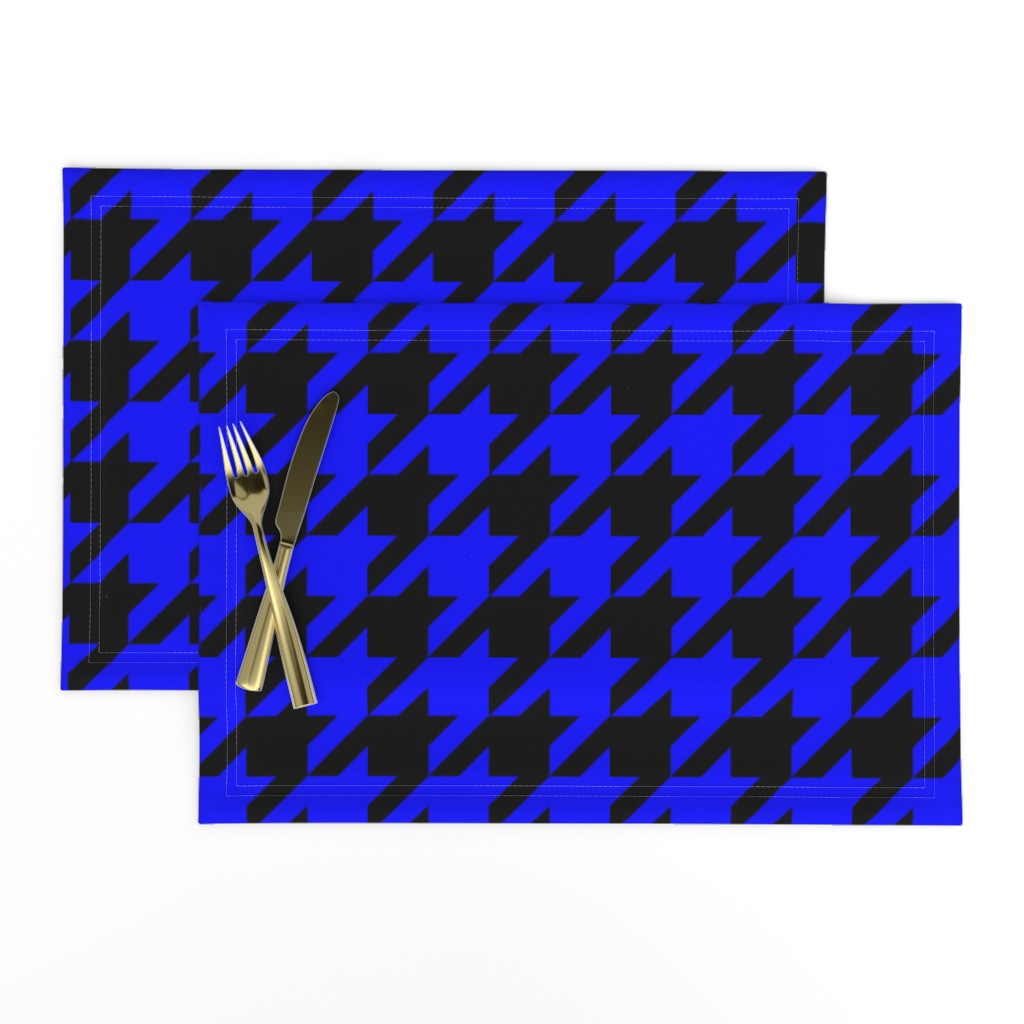 Three Inch Blue and Black Houndstooth