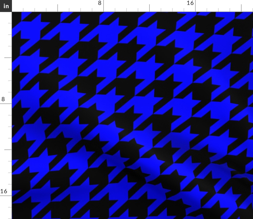 Three Inch Blue and Black Houndstooth