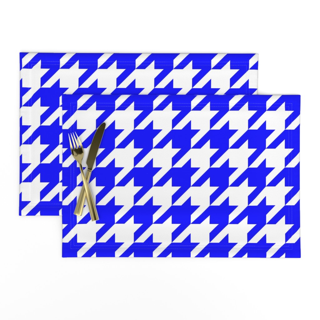 Three Inch Blue and White Houndstooth