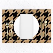 Three Inch Camel Brown and Black Houndstooth