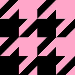 Three Inch Carnation Pink and Black Houndstooth