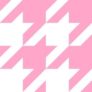 Three Inch Carnation Pink and White Houndstooth