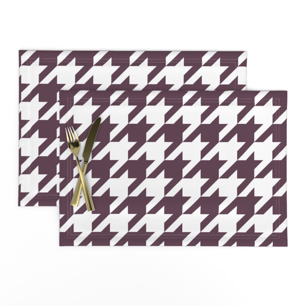 Three Inch Eggplant Purple and White Houndstooth