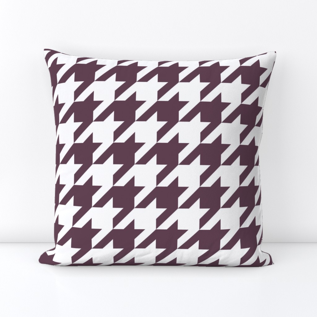 Three Inch Eggplant Purple and White Houndstooth