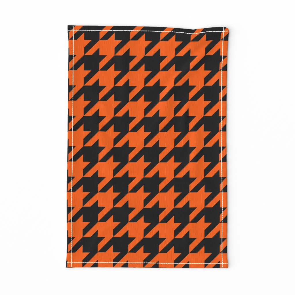 Three Inch Orange and Black Houndstooth