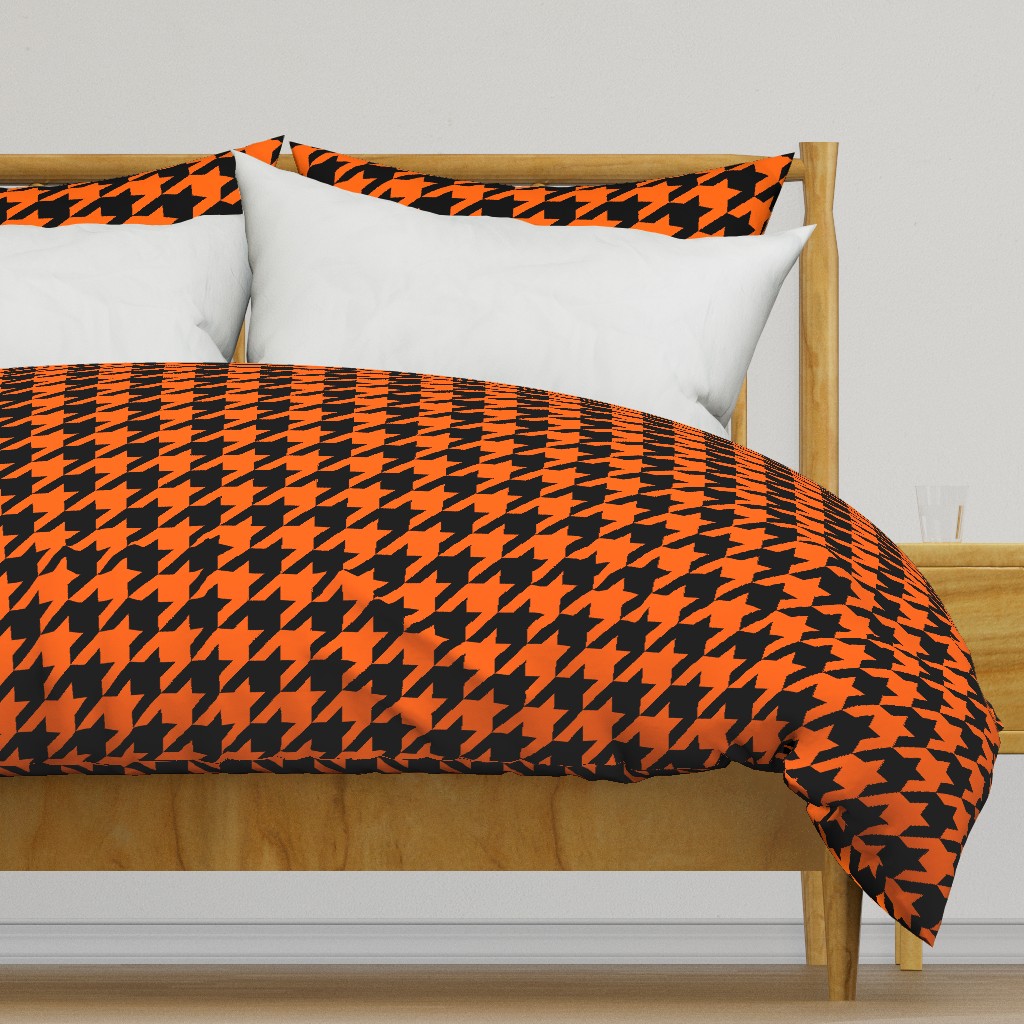 Three Inch Orange and Black Houndstooth