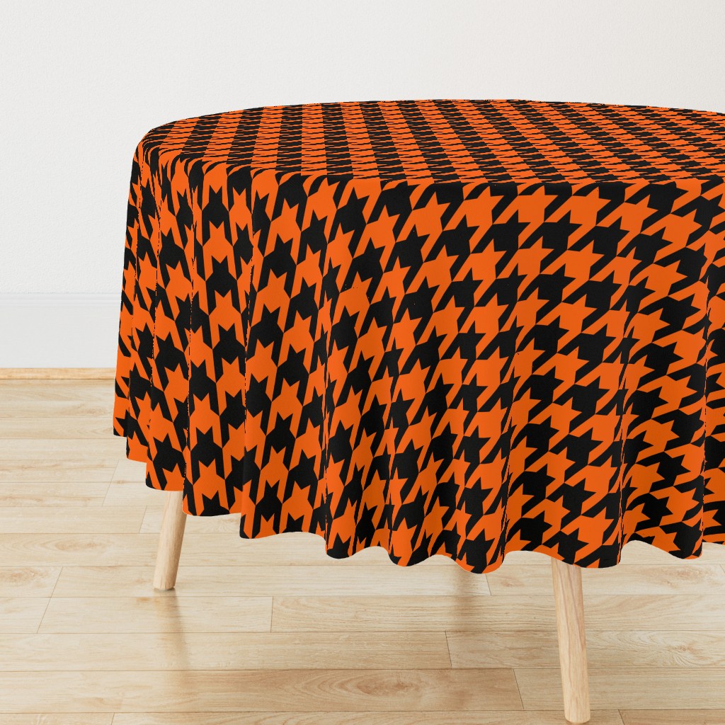 Three Inch Orange and Black Houndstooth