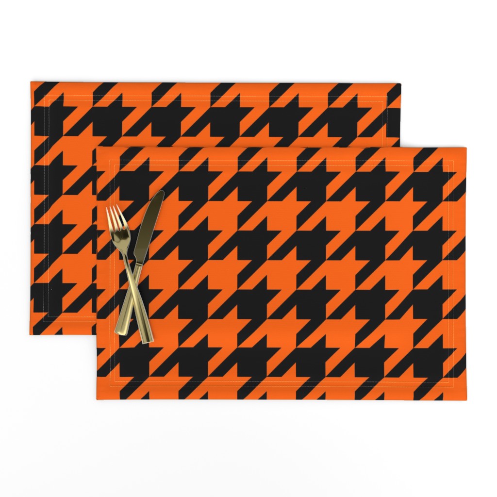 Three Inch Orange and Black Houndstooth