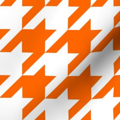 Three Inch Orange and White Houndstooth