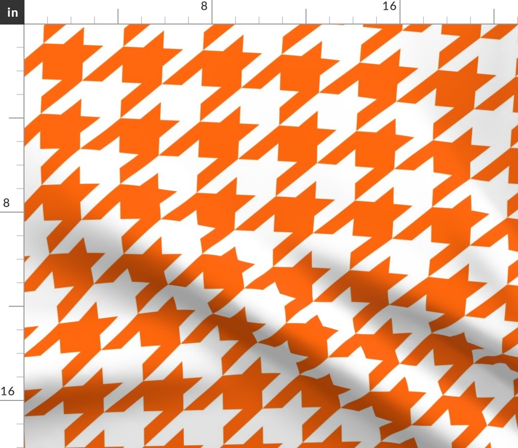 Three Inch Orange and White Houndstooth