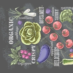 Farm to Table teatowel (grey) by HelenPDesigns