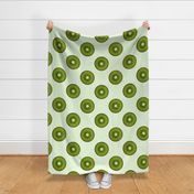 Ripe green kiwi fruit round slice pattern 