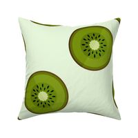 Ripe green kiwi fruit round slice pattern 