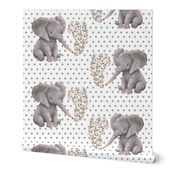 8" Floral Elephant with Polka dots