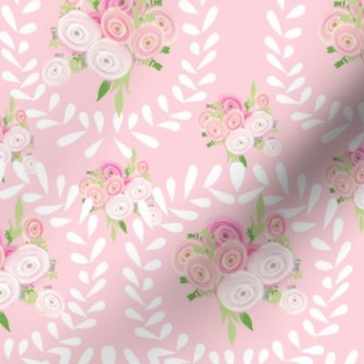 Shabby floral wreath - pink LG 105