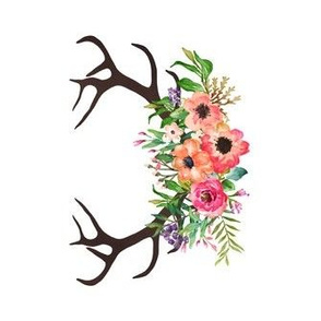 6" Floral Deer Antlers