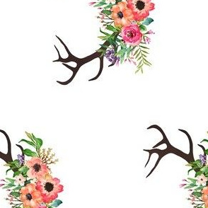 5" Floral Deer Antlers