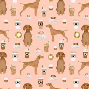 Vizsla coffee cafe dog fabric pet dog breeds vizslas pink