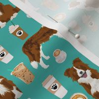 Border Collie  coffee cafe dog fabric pet dog breeds collies turquoise