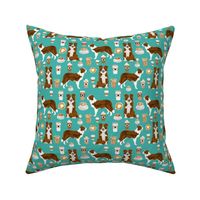 Border Collie  coffee cafe dog fabric pet dog breeds collies turquoise