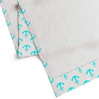 Two Inch Aqua Blue Anchors on White