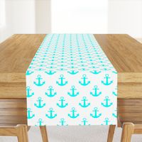 Two Inch Aqua Blue Anchors on White