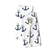 Two Inch Blue Jeans Blue Anchors on White