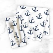 Two Inch Blue Jeans Blue Anchors on White