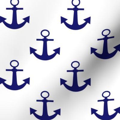 Two Inch Midnight Blue Anchors on White