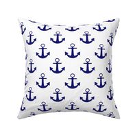 Two Inch Midnight Blue Anchors on White