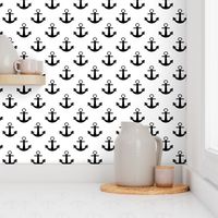 Two Inch Black Anchors on White