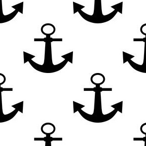 Two Inch Black Anchors on White