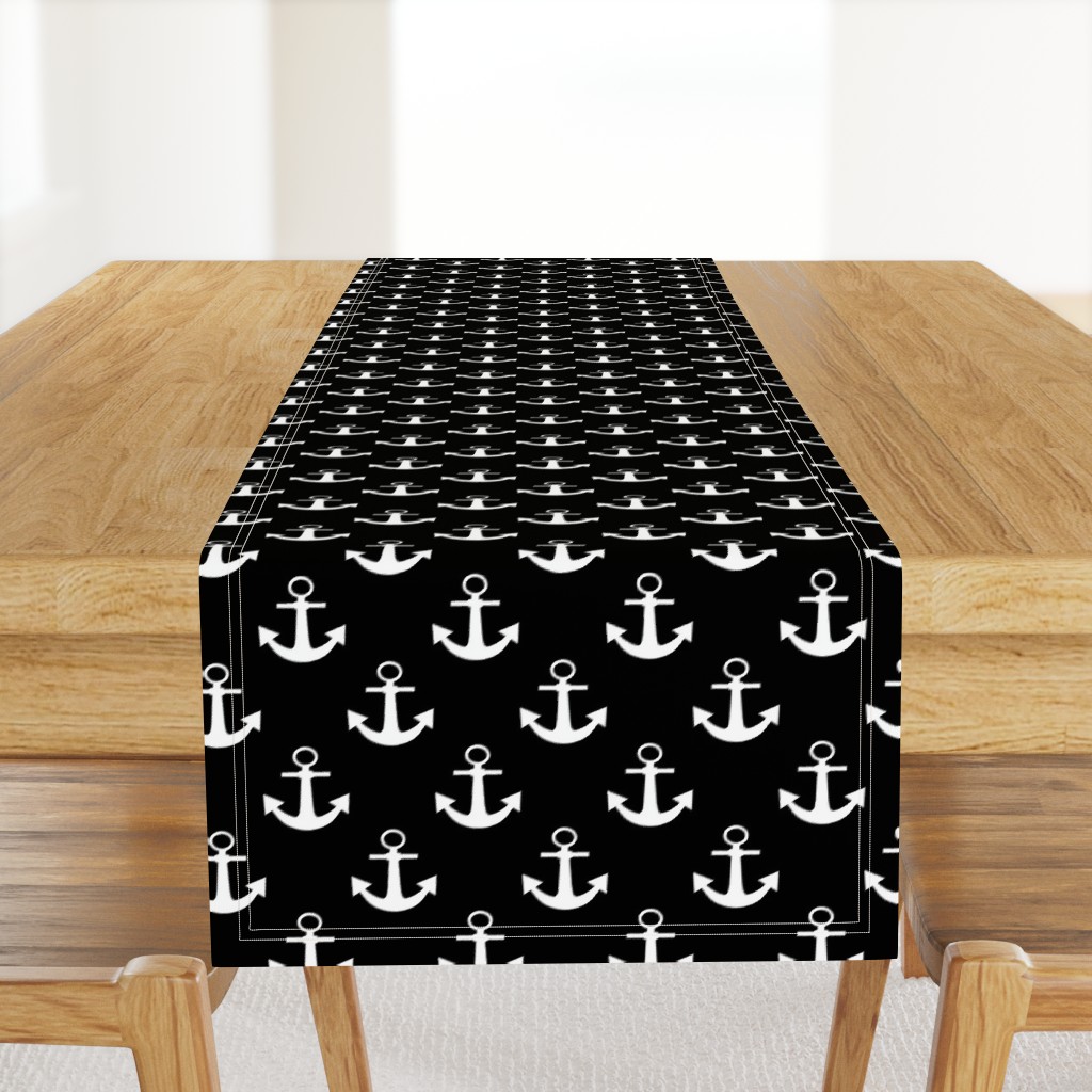 Two Inch White Anchors on Black