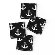 Two Inch White Anchors on Black