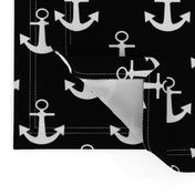 Two Inch White Anchors on Black