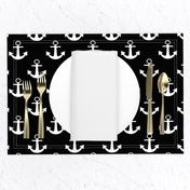 Two Inch White Anchors on Black