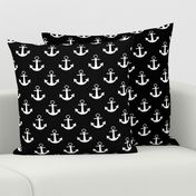 Two Inch White Anchors on Black